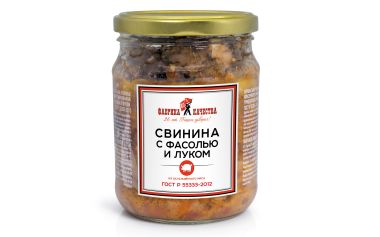 Свинина с фасолью и луком ГОСТ