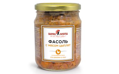 Фасоль с мясом цыплят-бройлеров