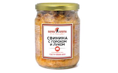 Свинина с горохом и луком ГОСТ