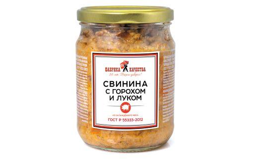 Свинина с горохом и луком ГОСТ